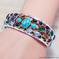 Turquoise 925 Sterling Silver Bangles (SJWB-73)