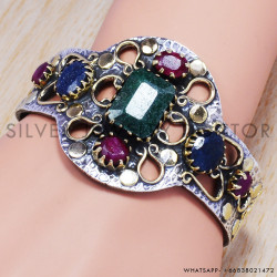 Ruby 925 Sterling Silver Bangles (SJWB-76)