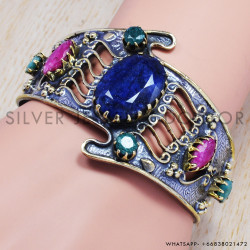 Sapphire 925 Sterling Silver Bangles (SJWB-77)