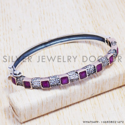 Rainbow Moonstone 925 Sterling Silver Bangles (SJWB-80) Rainbow Moonstone 925 Sterling Silver Bangles (SJWB-80)