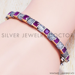 Rainbow Moonstone 925 Sterling Silver Bangles (SJWB-80)