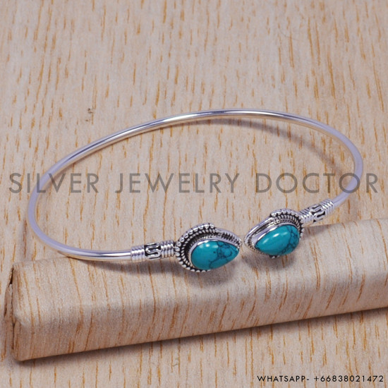 Sapphire 925 Sterling Silver Bangles (SJWB-85) Sapphire 925 Sterling Silver Bangles (SJWB-85)