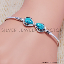 Sapphire 925 Sterling Silver Bangles (SJWB-85)