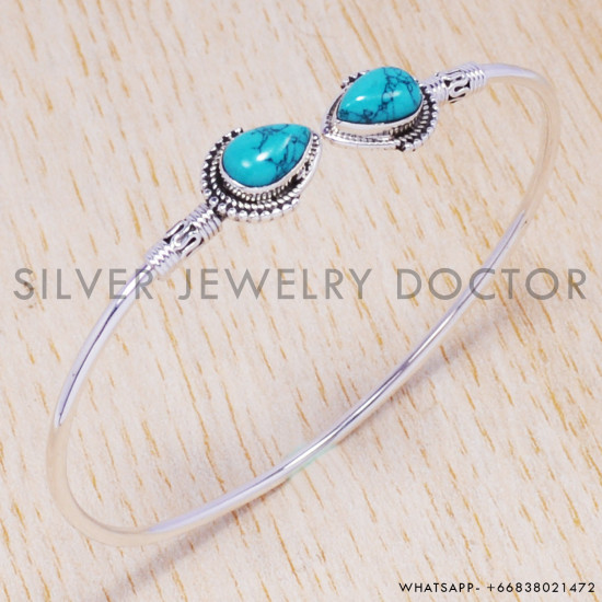 Sapphire 925 Sterling Silver Bangles (SJWB-85) Sapphire 925 Sterling Silver Bangles (SJWB-85)