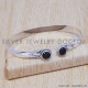 Latest 925 Sterling Silver jewelry black onyx gemstone royal bangle SJWB-107