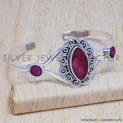 Rose Quartz 925 Sterling Silver Bangles (SJWB-91) Rose Quartz 925 Sterling Silver Bangles (SJWB-91)
