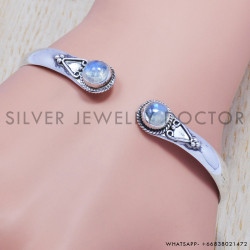 Black Onyx 925 Sterling Silver Bangles (SJWB-99)