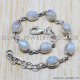 Rainbow Moonstone 925 Sterling Silver Bracelet (SJWBR-1) Rainbow Moonstone 925 Sterling Silver Bracelet (SJWBR-1)