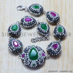 Emerald 925 Sterling Silver Bracelet (SJWBR-103)