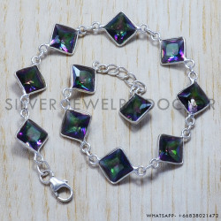 Mystic Topaz 925 Sterling Silver Bracelet (SJWBR-105) Mystic Topaz 925 Sterling Silver Bracelet (SJWBR-105)