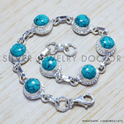 Turquoise 925 Sterling Silver Bracelet (SJWBR-11)