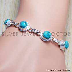 Turquoise 925 Sterling Silver Bracelet (SJWBR-11)