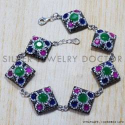 Sapphire 925 Sterling Silver Bracelet (SJWBR-116) Sapphire 925 Sterling Silver Bracelet (SJWBR-116)