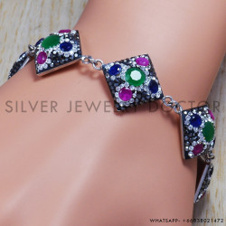Sapphire 925 Sterling Silver Bracelet (SJWBR-116)