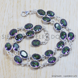 Mystic Topaz 925 Sterling Silver Bracelet (SJWBR-117) Mystic Topaz 925 Sterling Silver Bracelet (SJWBR-117)