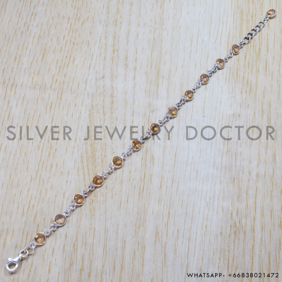 Citrine 925 Sterling Silver Bracelet (SJWBR-119) Citrine 925 Sterling Silver Bracelet (SJWBR-119)
