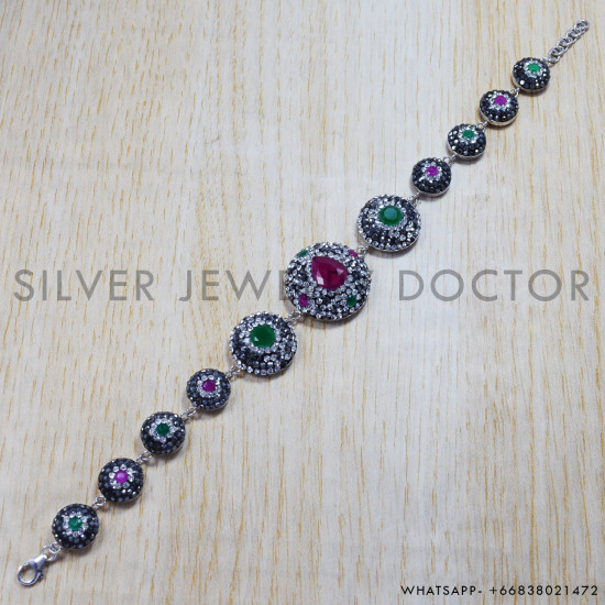 Ruby 925 Sterling Silver Bracelet (SJWBR-122) Ruby 925 Sterling Silver Bracelet (SJWBR-122)