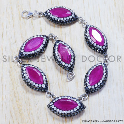 Ruby 925 Sterling Silver Bracelet (SJWBR-128) Ruby 925 Sterling Silver Bracelet (SJWBR-128)