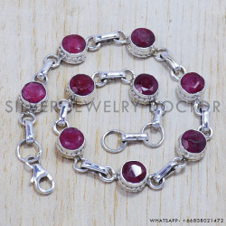Ruby 925 Sterling Silver Bracelet (SJWBR-132) Ruby 925 Sterling Silver Bracelet (SJWBR-132)