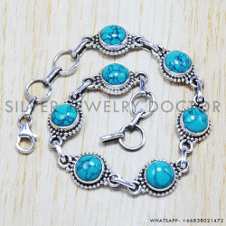 Turquoise 925 Sterling Silver Bracelet (SJWBR-14)