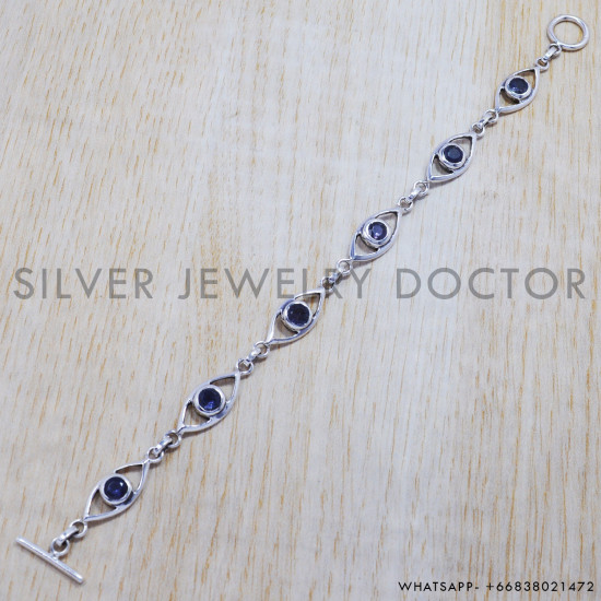 Amethyst 925 Sterling Silver Bracelet (SJWBR-140) Amethyst 925 Sterling Silver Bracelet (SJWBR-140)