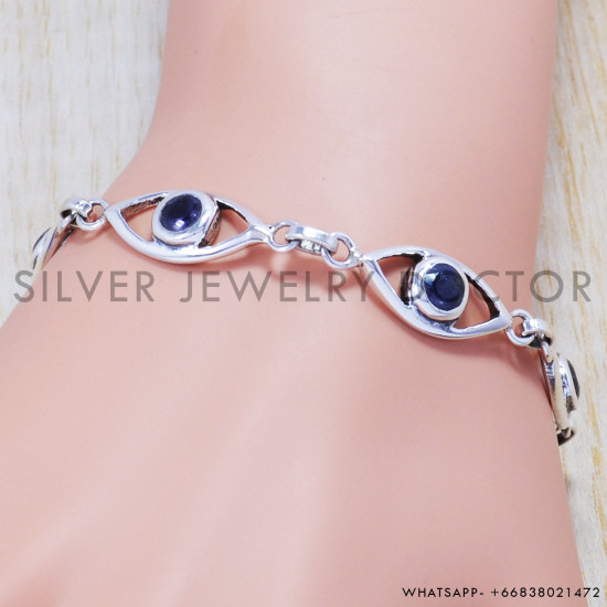 Amethyst 925 Sterling Silver Bracelet (SJWBR-140) Amethyst 925 Sterling Silver Bracelet (SJWBR-140)