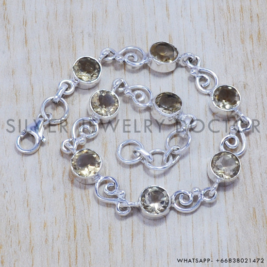 Citrine 925 Sterling Silver Bracelet (SJWBR-141) Citrine 925 Sterling Silver Bracelet (SJWBR-141)