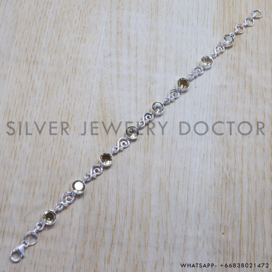 Citrine 925 Sterling Silver Bracelet (SJWBR-141) Citrine 925 Sterling Silver Bracelet (SJWBR-141)