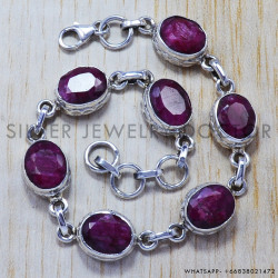 Ruby 925 Sterling Silver Bracelet (SJWBR-149) Ruby 925 Sterling Silver Bracelet (SJWBR-149)