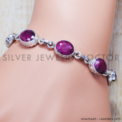 Ruby 925 Sterling Silver Bracelet (SJWBR-149)
