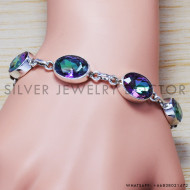 Mystic Topaz 925 Sterling Silver Bracelet (SJWBR-151) Mystic Topaz 925 Sterling Silver Bracelet (SJWBR-151)