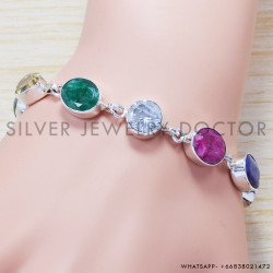 Ruby 925 Sterling Silver Bracelet (SJWBR-159)