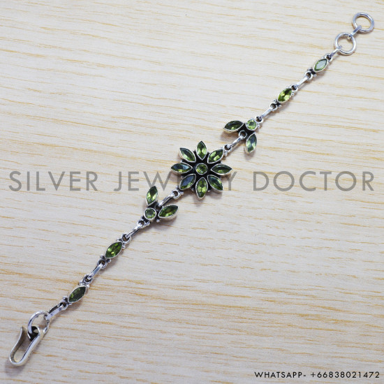 Peridot 925 Sterling Silver Bracelet (SJWBR-162) Peridot 925 Sterling Silver Bracelet (SJWBR-162)