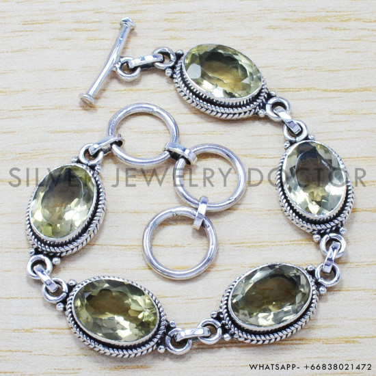 Citrine 925 Sterling Silver Bracelet (SJWBR-180) Citrine 925 Sterling Silver Bracelet (SJWBR-180)