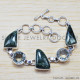 Green Amethyst 925 Sterling Silver Bracelet (SJWBR-182) Green Amethyst 925 Sterling Silver Bracelet (SJWBR-182)