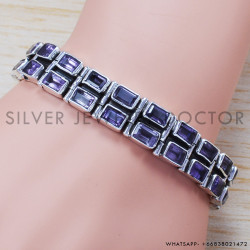 Amethyst 925 Sterling Silver Bracelet (SJWBR-189)