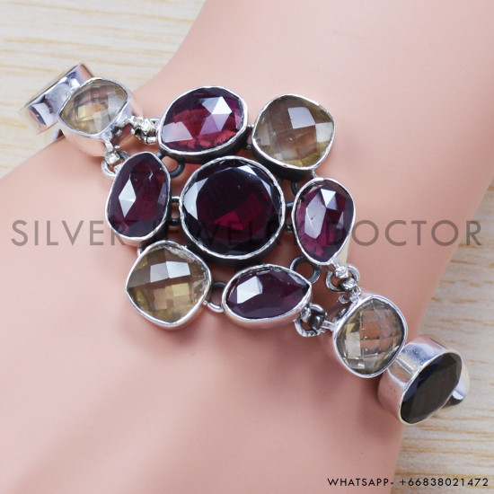 Citrine 925 Sterling Silver Bracelet (SJWBR-191) Citrine 925 Sterling Silver Bracelet (SJWBR-191)