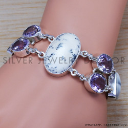 Amethyst 925 Sterling Silver Bracelet (SJWBR-195)