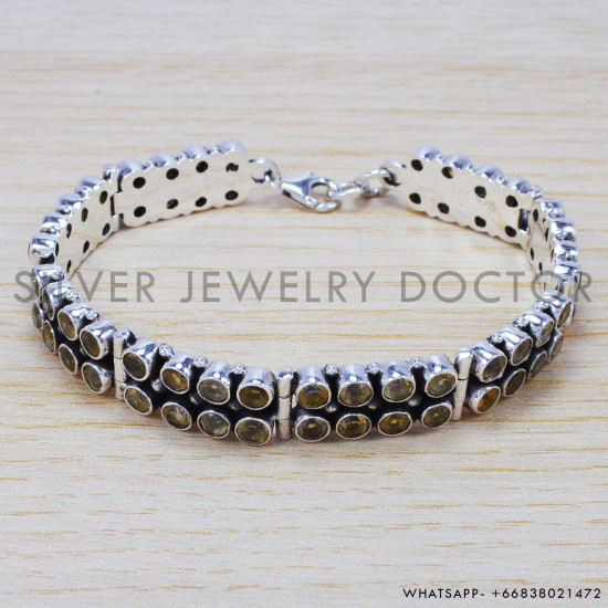 Citrine 925 Sterling Silver Bracelet (SJWBR-199)