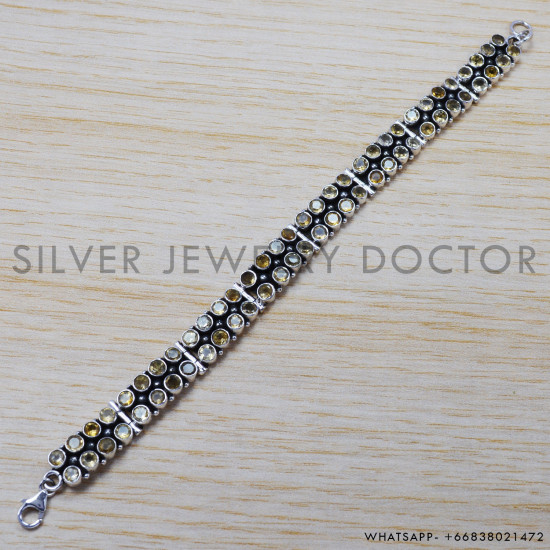 Citrine 925 Sterling Silver Bracelet (SJWBR-199)