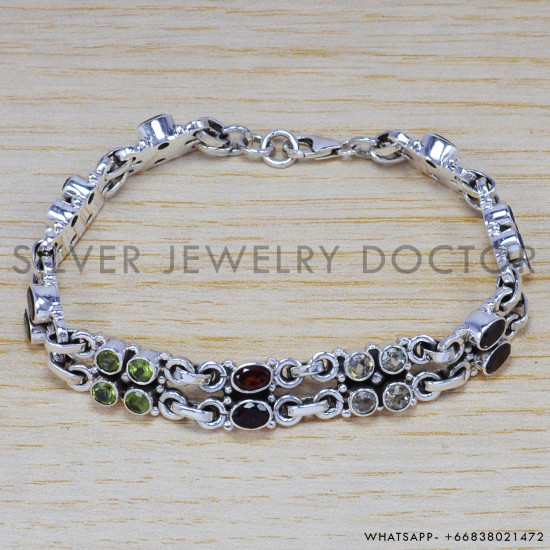 Peridot 925 Sterling Silver Bracelet (SJWBR-202) Peridot 925 Sterling Silver Bracelet (SJWBR-202)