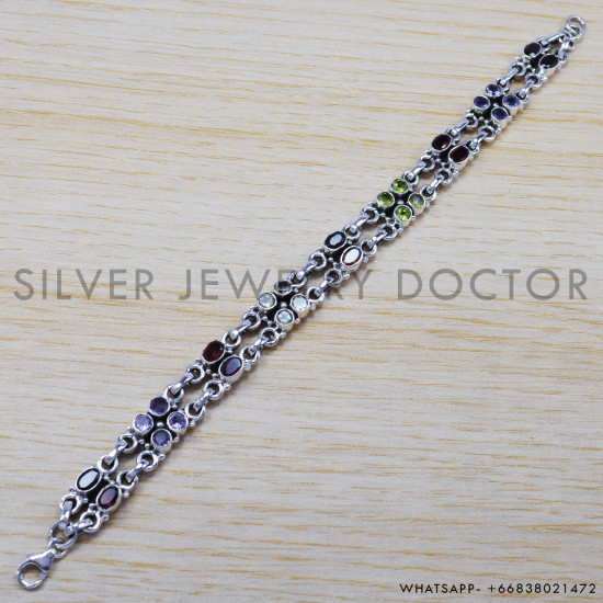 Peridot 925 Sterling Silver Bracelet (SJWBR-202) Peridot 925 Sterling Silver Bracelet (SJWBR-202)