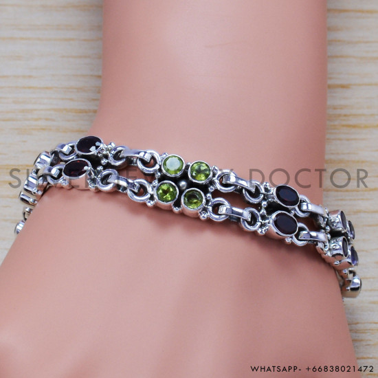 Peridot 925 Sterling Silver Bracelet (SJWBR-202) Peridot 925 Sterling Silver Bracelet (SJWBR-202)