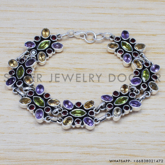 Peridot 925 Sterling Silver Bracelet (SJWBR-210) Peridot 925 Sterling Silver Bracelet (SJWBR-210)