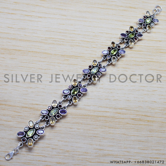 Peridot 925 Sterling Silver Bracelet (SJWBR-210) Peridot 925 Sterling Silver Bracelet (SJWBR-210)