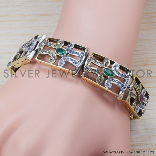 Emerald 925 Sterling Silver Bracelet (SJWBR-213) Emerald 925 Sterling Silver Bracelet (SJWBR-213)