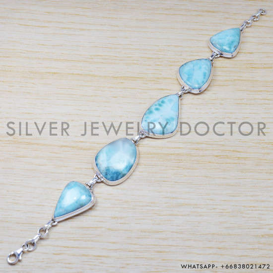 Larimar 925 Sterling Silver Bracelet (SJWBR-215) Larimar 925 Sterling Silver Bracelet (SJWBR-215)