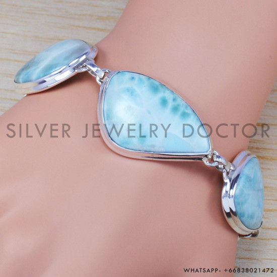 Larimar 925 Sterling Silver Bracelet (SJWBR-215) Larimar 925 Sterling Silver Bracelet (SJWBR-215)