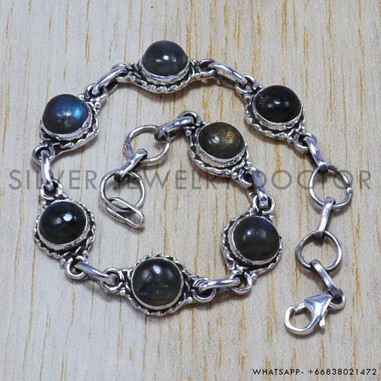 Labradorite 925 Sterling Silver Bracelet (SJWBR-22)