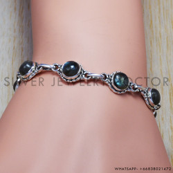 Labradorite 925 Sterling Silver Bracelet (SJWBR-22)
